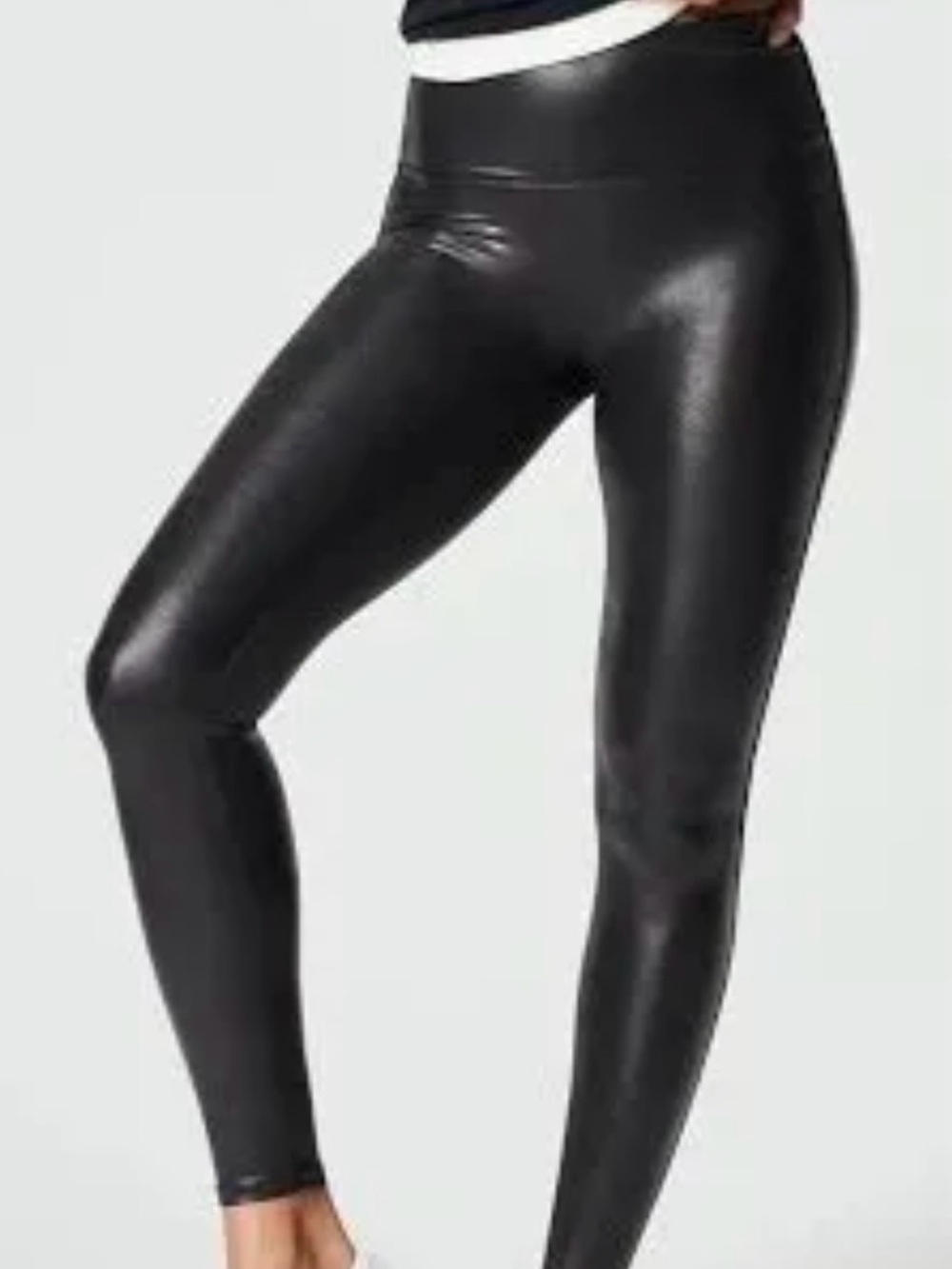 SPANX High-Rise Black Faux-Leather Leggings